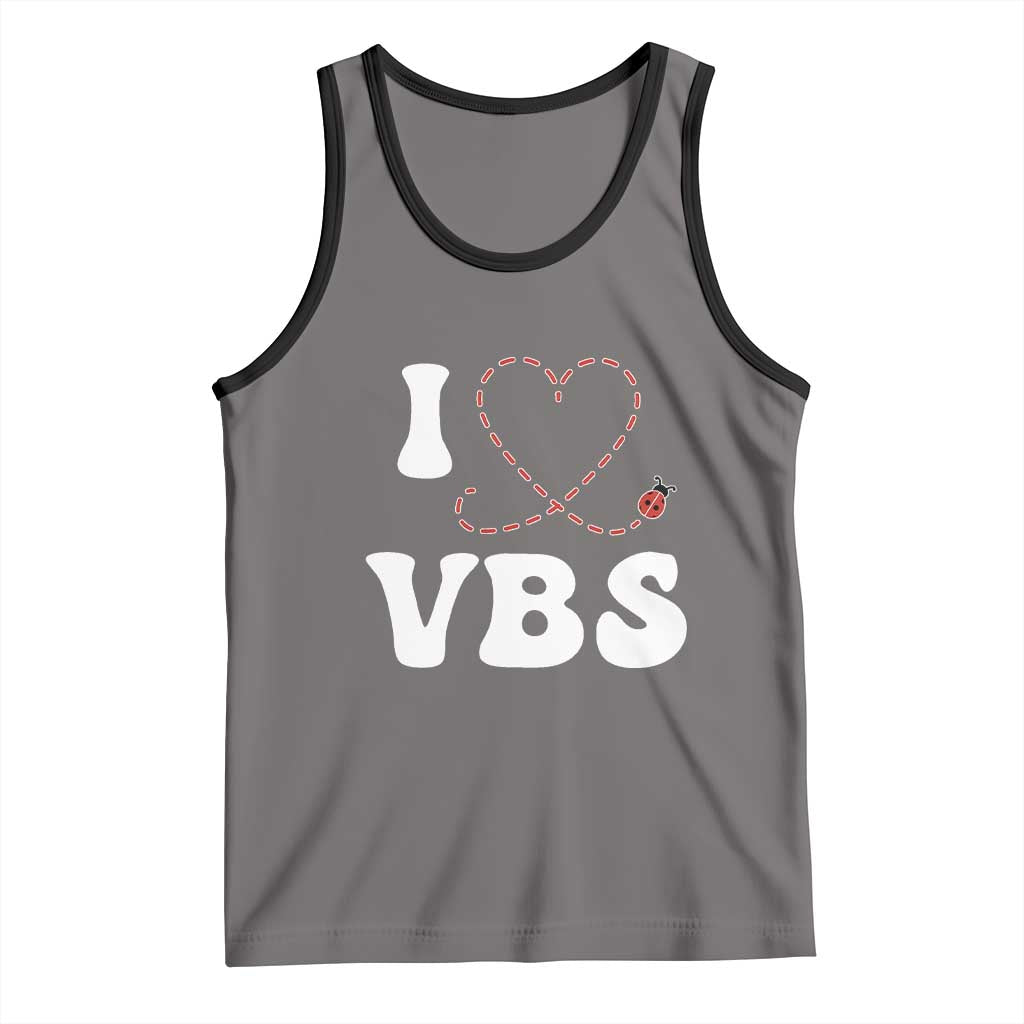 I Love VBS 2025 Tank Top Vacation Bible School Ladybug VBS Team TS02 Deep Heather Black Print Your Wear