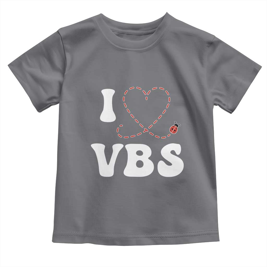 I Love VBS 2025 Toddler T Shirt Vacation Bible School Ladybug VBS Team TS02 Charcoal Print Your Wear