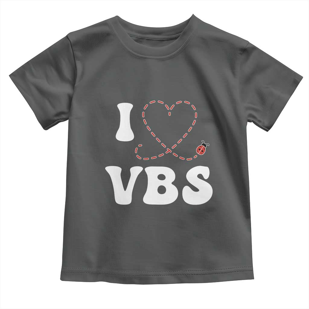 I Love VBS 2025 Toddler T Shirt Vacation Bible School Ladybug VBS Team TS02 Dark Heather Print Your Wear