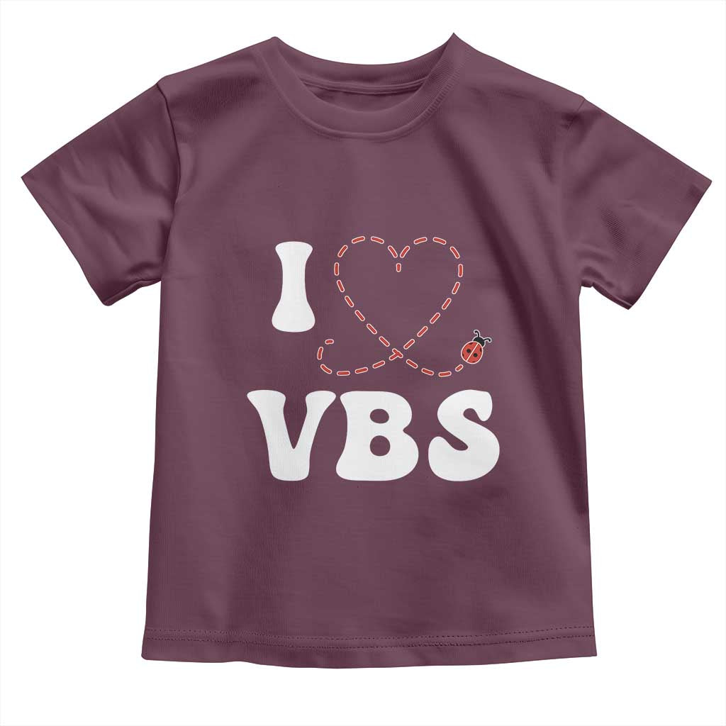 I Love VBS 2025 Toddler T Shirt Vacation Bible School Ladybug VBS Team TS02 Maroon Print Your Wear