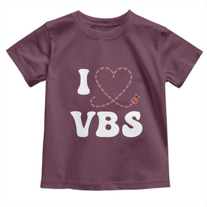 I Love VBS 2025 Toddler T Shirt Vacation Bible School Ladybug VBS Team TS02 Maroon Print Your Wear