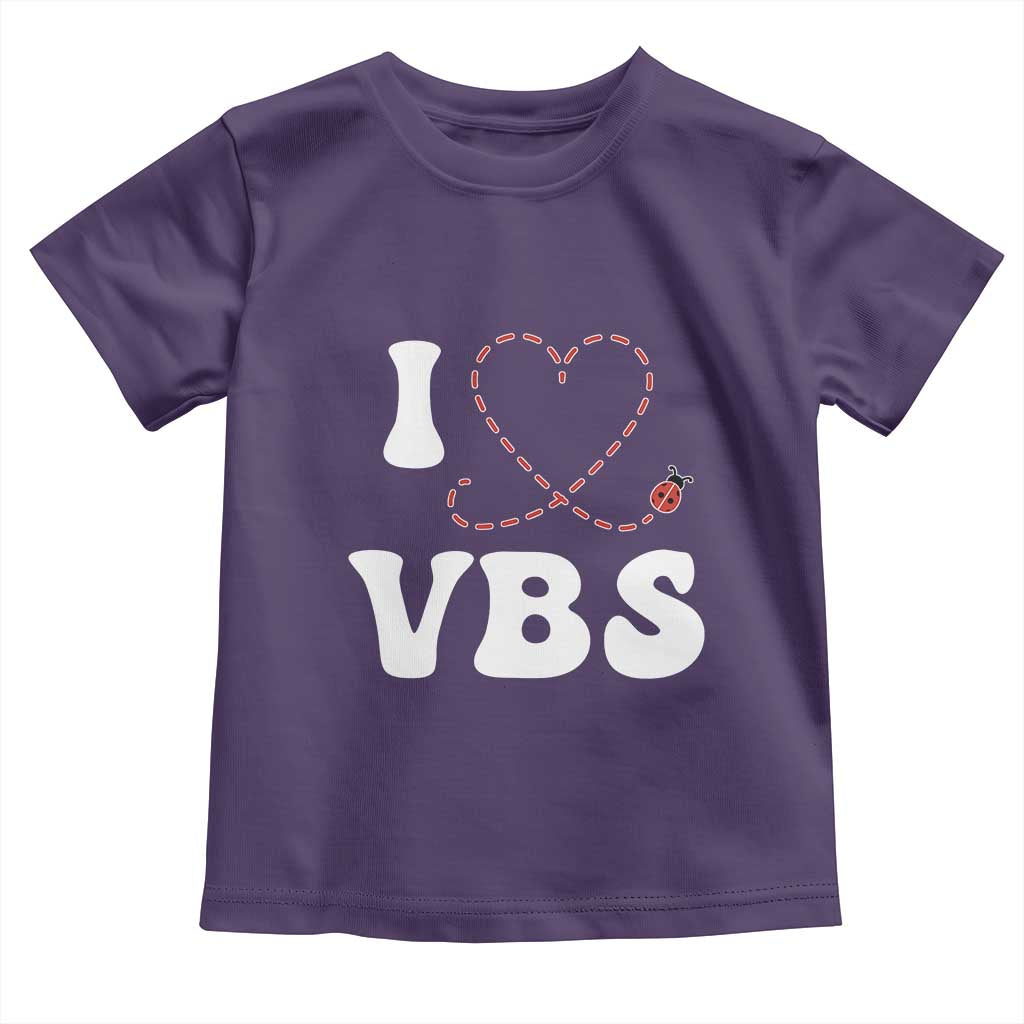 I Love VBS 2025 Toddler T Shirt Vacation Bible School Ladybug VBS Team TS02 Purple Print Your Wear