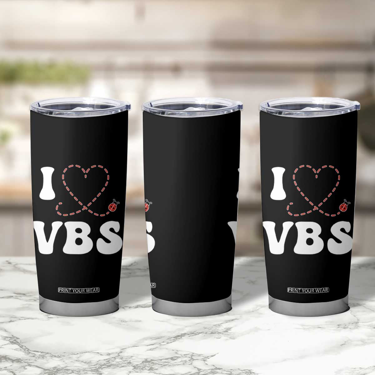I Love VBS 2025 Tumbler Cup Vacation Bible School Ladybug VBS Team TS02 Print Your Wear