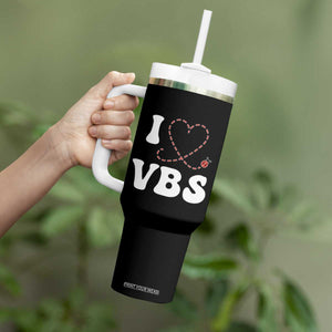 I Love VBS 2025 Tumbler With Handle Vacation Bible School Ladybug VBS Team TS02 Print Your Wear