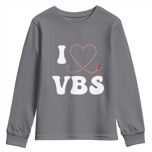 I Love VBS 2025 Youth Sweatshirt Vacation Bible School Ladybug VBS Team TS02 Charcoal Print Your Wear