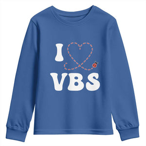 I Love VBS 2025 Youth Sweatshirt Vacation Bible School Ladybug VBS Team TS02 Royal Blue Print Your Wear