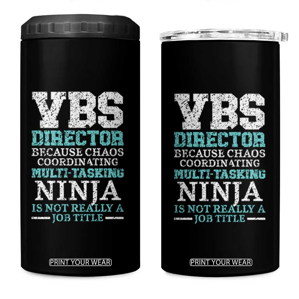 VBS Director 4 in 1 Can Cooler Tumbler Vacation Bible School Christian Teacher TS02 One Size: 16 oz Black Print Your Wear