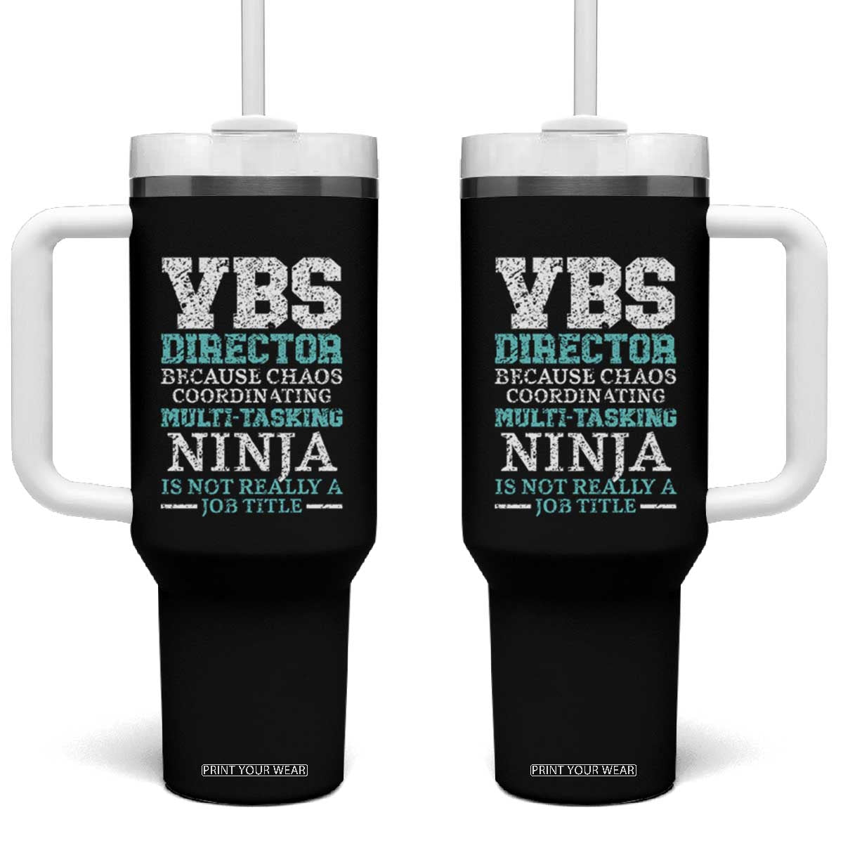 VBS Director Tumbler With Handle Vacation Bible School Christian Teacher TS02 One Size: 40 oz Black Print Your Wear