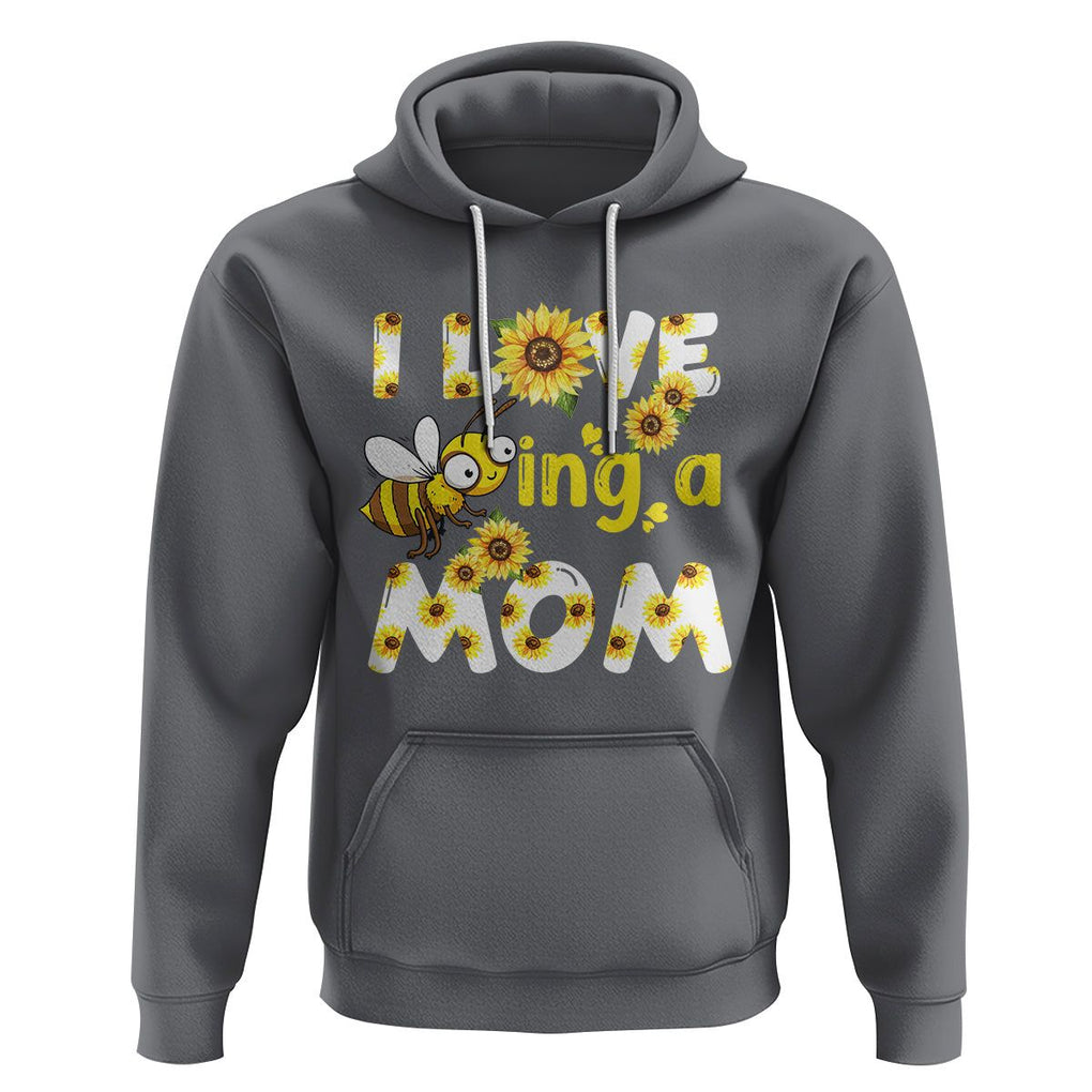 Queen Bee Mom Hoodie I Love Being A Mom Sunflower Floral Mother's Day Gifts Charcoal Printyourwear