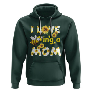 Queen Bee Mom Hoodie I Love Being A Mom Sunflower Floral Mother's Day Gifts Dark Forest Green Printyourwear