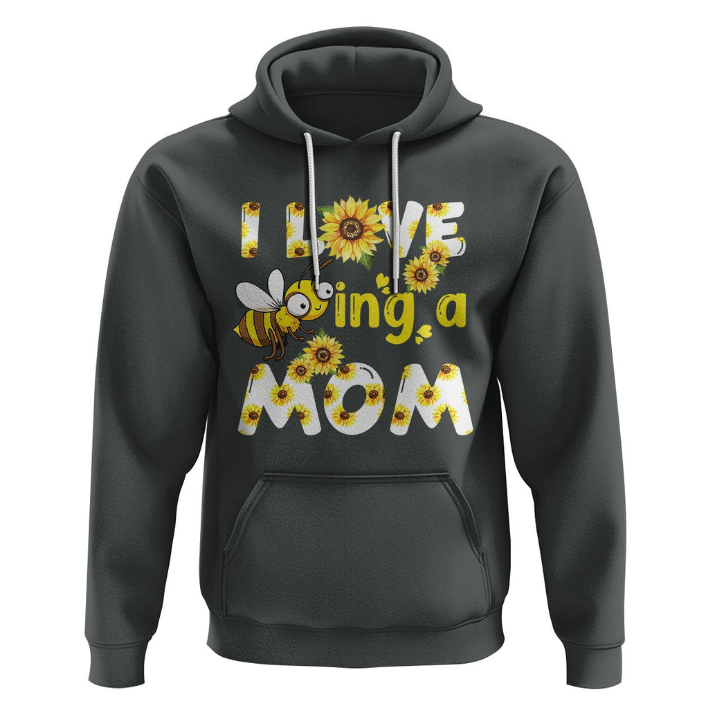 Queen Bee Mom Hoodie I Love Being A Mom Sunflower Floral Mother's Day Gifts Dark Heather Printyourwear