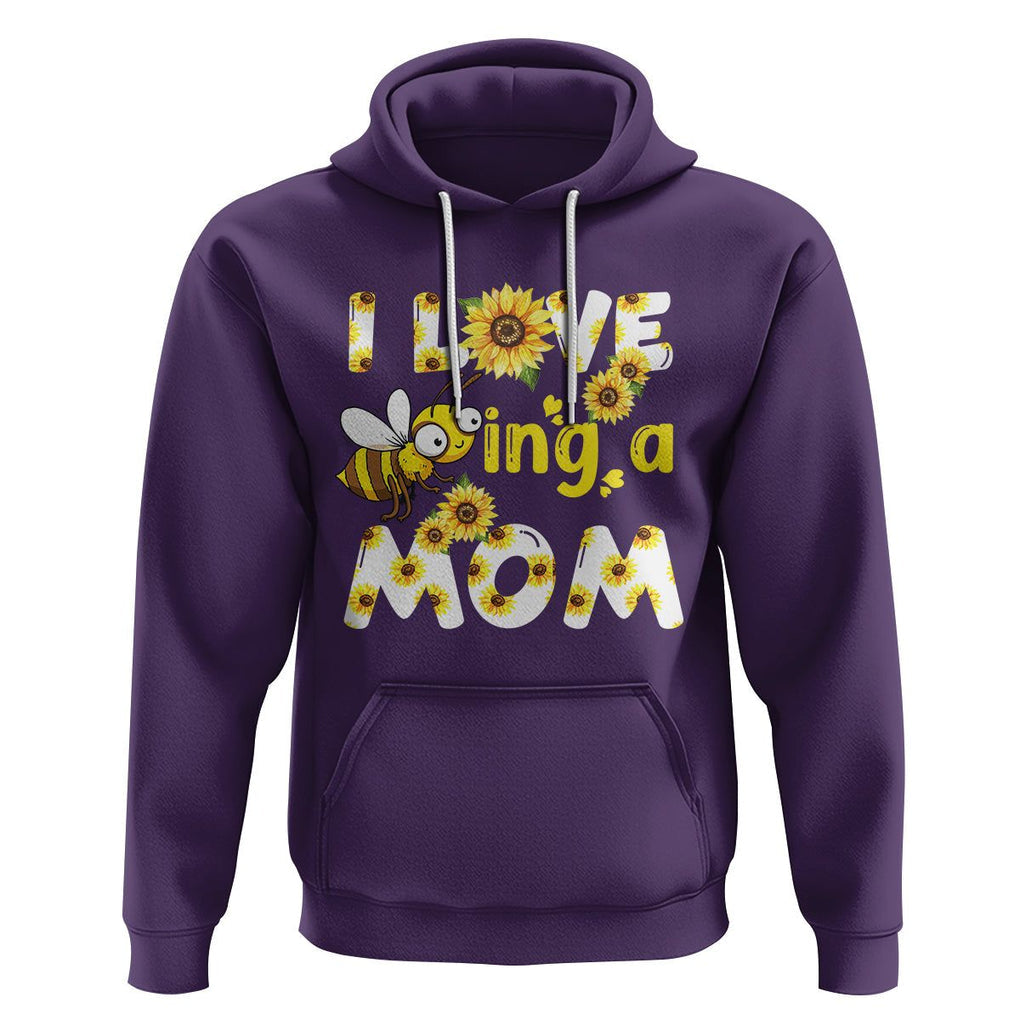 Queen Bee Mom Hoodie I Love Being A Mom Sunflower Floral Mother's Day Gifts Purple Printyourwear