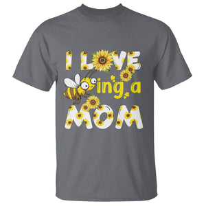 Queen Bee Mom T Shirt I Love Being A Mom Sunflower Floral Mother's Day Gifts Charcoal Printyourwear