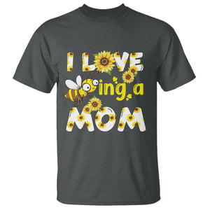 Queen Bee Mom T Shirt I Love Being A Mom Sunflower Floral Mother's Day Gifts Dark Heather Printyourwear