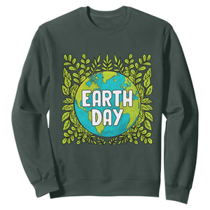 Earth Day Sweatshirt Celebrate Earth Day Go Green Go Planet Plant More Trees TS02 Dark Forest Green Printyourwear