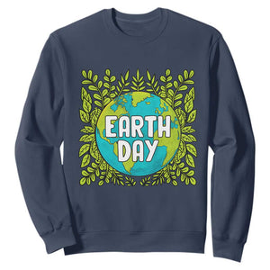 Earth Day Sweatshirt Celebrate Earth Day Go Green Go Planet Plant More Trees TS02 Navy Printyourwear