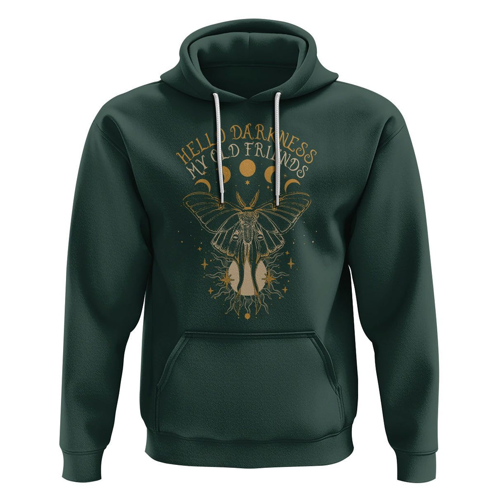 Moth Hoodie Hello Darkness My Old Friend Sound Of Silence Starry Luna Moth Actias Luna Mystic Alchemy Moth Spirit Animal Celestial Shirt for Women, Moth T-shirt, Spiritual Shirt, TS02 Dark Forest Green Printyourwear