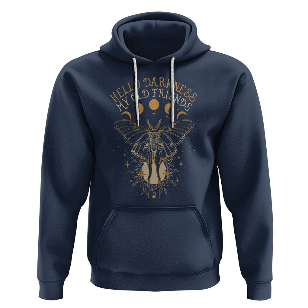Moth Hoodie Hello Darkness My Old Friend Sound Of Silence Starry Luna Moth Actias Luna Mystic Alchemy Moth Spirit Animal Celestial Shirt for Women, Moth T-shirt, Spiritual Shirt, TS02 Navy Printyourwear
