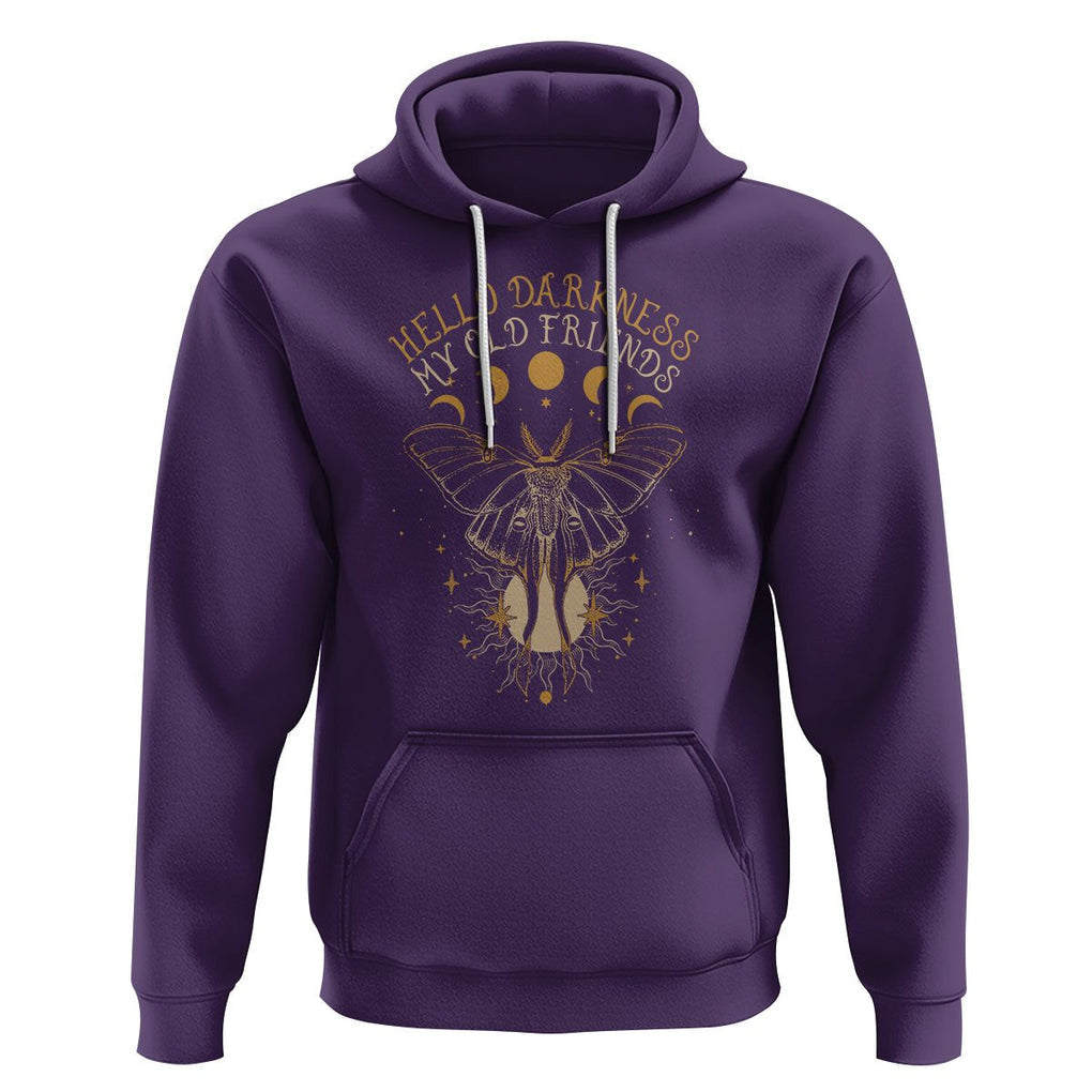 Moth Hoodie Hello Darkness My Old Friend Sound Of Silence Starry Luna Moth Actias Luna Mystic Alchemy Moth Spirit Animal Celestial Shirt for Women, Moth T-shirt, Spiritual Shirt, TS02 Purple Printyourwear