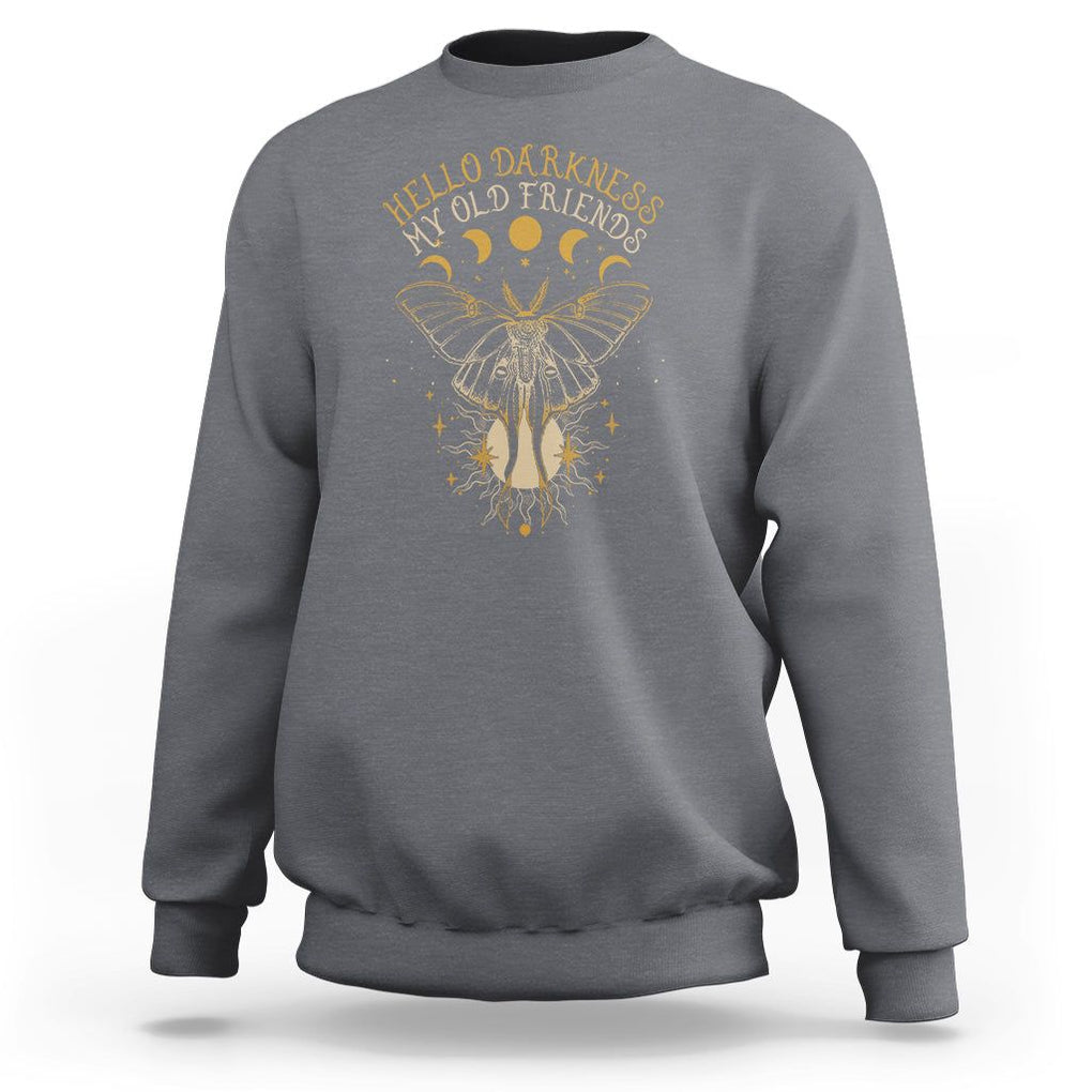 Moth Sweatshirt Hello Darkness My Old Friend Sound Of Silence Starry Luna Moth Actias Luna Mystic Alchemy Moth Spirit Animal Celestial Shirt for Women, Moth T-shirt, Spiritual Shirt, TS02 Charcoal Printyourwear