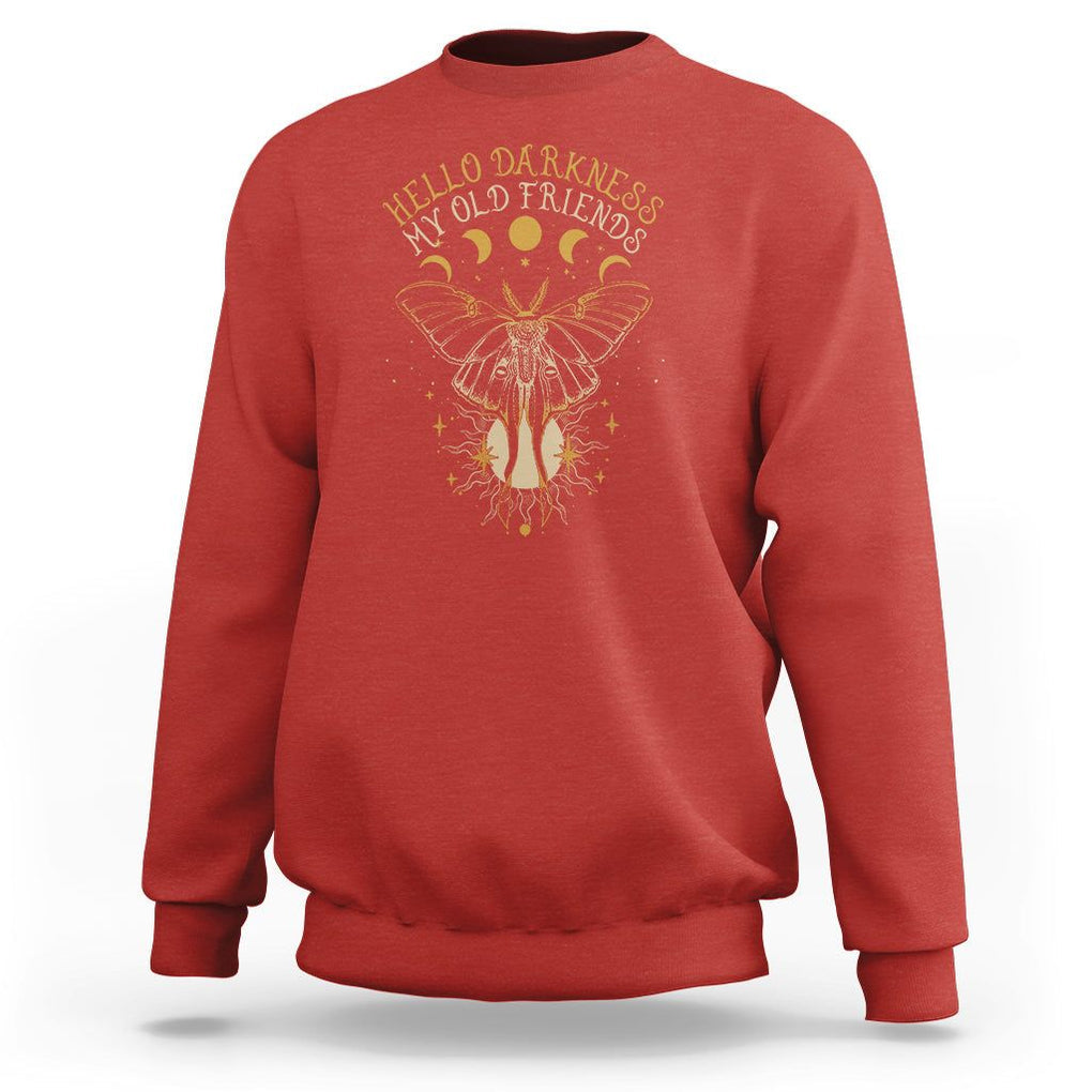 Moth Sweatshirt Hello Darkness My Old Friend Sound Of Silence Starry Luna Moth Actias Luna Mystic Alchemy Moth Spirit Animal Celestial Shirt for Women, Moth T-shirt, Spiritual Shirt, TS02 Red Printyourwear