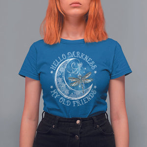Dragonfly T Shirt For Women Hello Darkness My Old Friend Sound Of Silence Moon and Dragonfly Mandala Mystic Peaceful Meditation Shirt for Women, Dragonfly T-shirt, Dragonfly Gift, Insect Lover Shirt TS02 Royal Blue Printyourwear