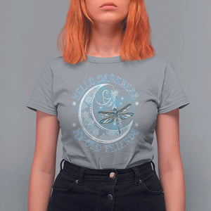 Dragonfly T Shirt For Women Hello Darkness My Old Friend Sound Of Silence Moon and Dragonfly Mandala Mystic Peaceful Meditation Shirt for Women, Dragonfly T-shirt, Dragonfly Gift, Insect Lover Shirt TS02 Sport Gray Printyourwear