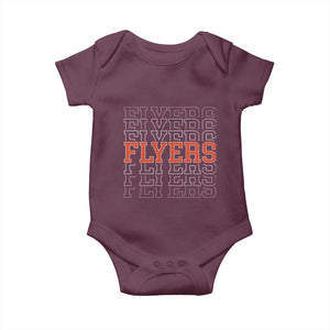 Retro Flyers Name Script Style Baby Onesie Vintage Distressed Graphic Sports Fan Pride TS02 Maroon Print Your Wear