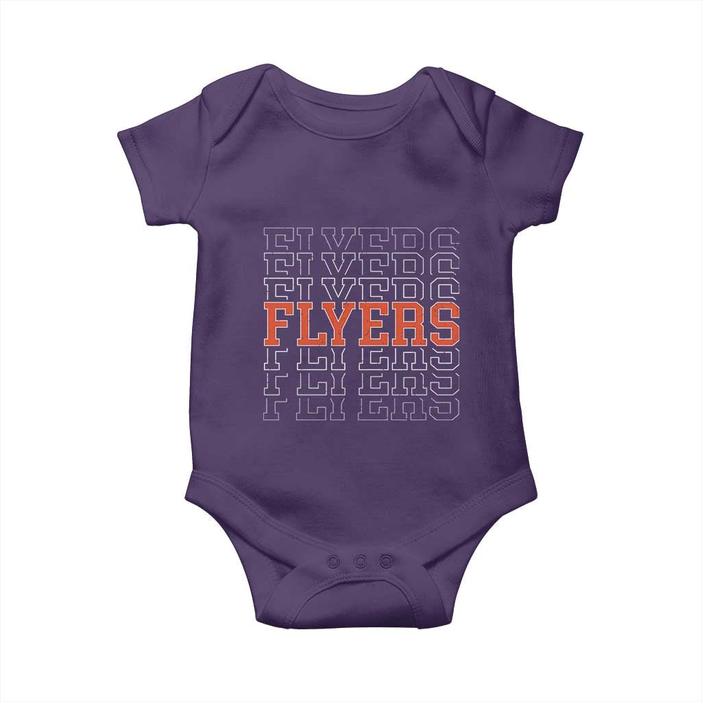 Retro Flyers Name Script Style Baby Onesie Vintage Distressed Graphic Sports Fan Pride TS02 Purple Print Your Wear