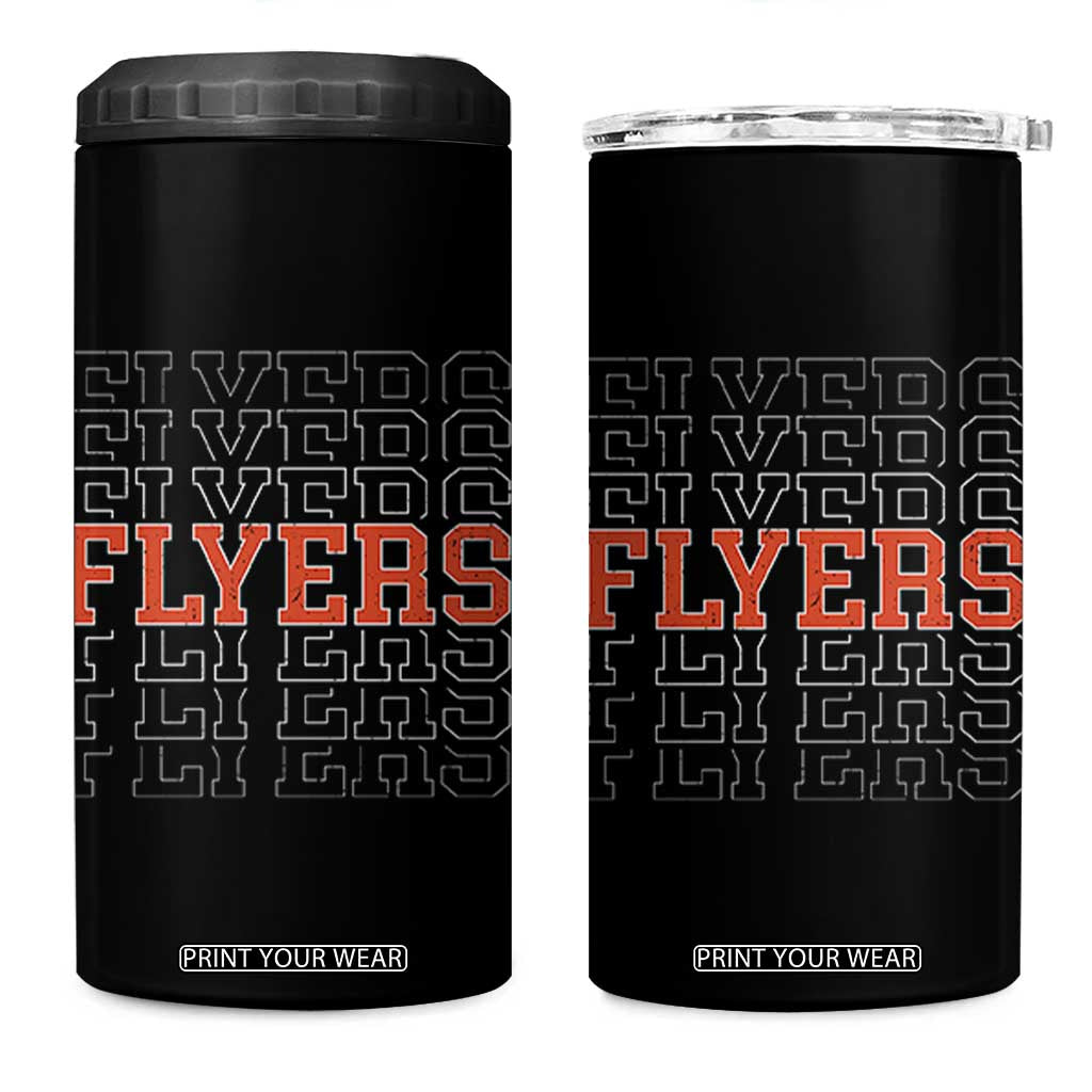 Retro Flyers Name Script Style 4 in 1 Can Cooler Tumbler Vintage Distressed Graphic Sports Fan Pride TS02 One Size: 16 oz Black Print Your Wear