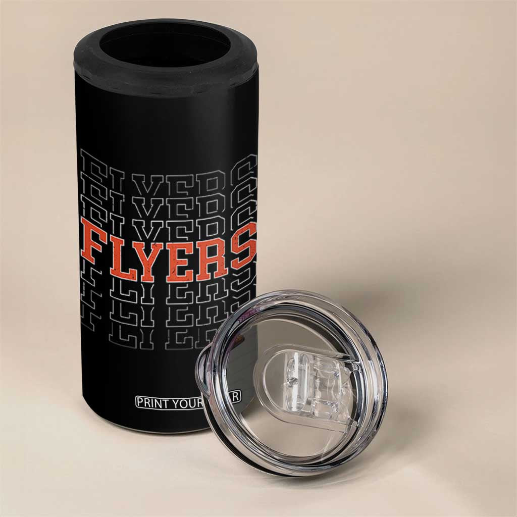 Retro Flyers Name Script Style 4 in 1 Can Cooler Tumbler Vintage Distressed Graphic Sports Fan Pride TS02 Print Your Wear