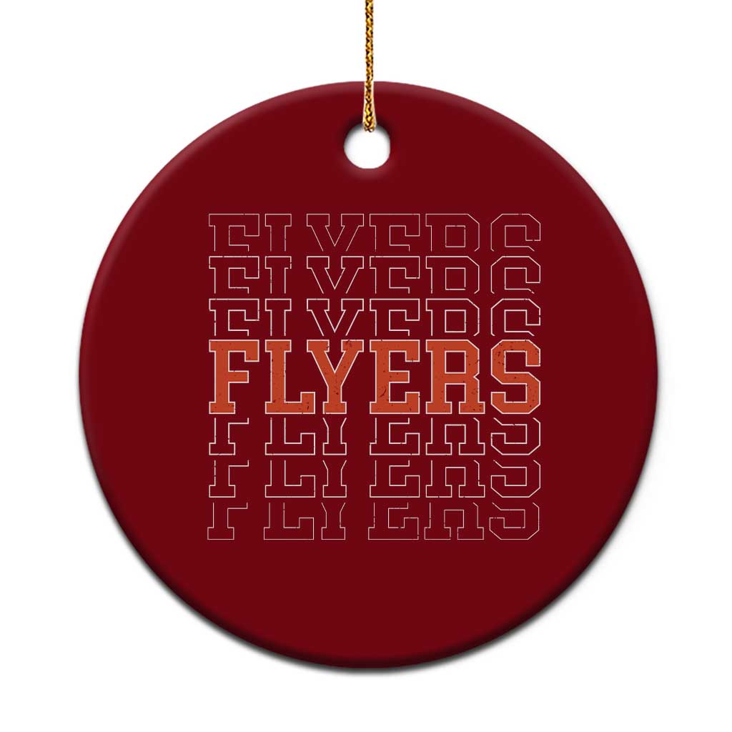 Retro Flyers Name Script Style Ceramic Ornament Vintage Distressed Graphic Sports Fan Pride TS02 1pc Red Print Your Wear