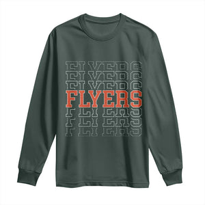 Retro Flyers Name Script Style Long Sleeve Shirt Vintage Distressed Graphic Sports Fan Pride TS02 Dark Forest Green Print Your Wear