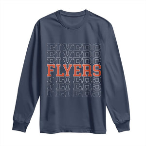 Retro Flyers Name Script Style Long Sleeve Shirt Vintage Distressed Graphic Sports Fan Pride TS02 Navy Print Your Wear