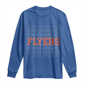 Retro Flyers Name Script Style Long Sleeve Shirt Vintage Distressed Graphic Sports Fan Pride TS02 Royal Blue Print Your Wear