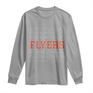 Retro Flyers Name Script Style Long Sleeve Shirt Vintage Distressed Graphic Sports Fan Pride TS02 Sport Gray Print Your Wear