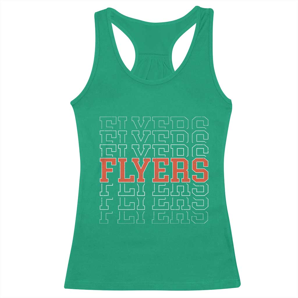 Retro Flyers Name Script Style Racerback Tank Top Vintage Distressed Graphic Sports Fan Pride TS02 Irish Green Print Your Wear