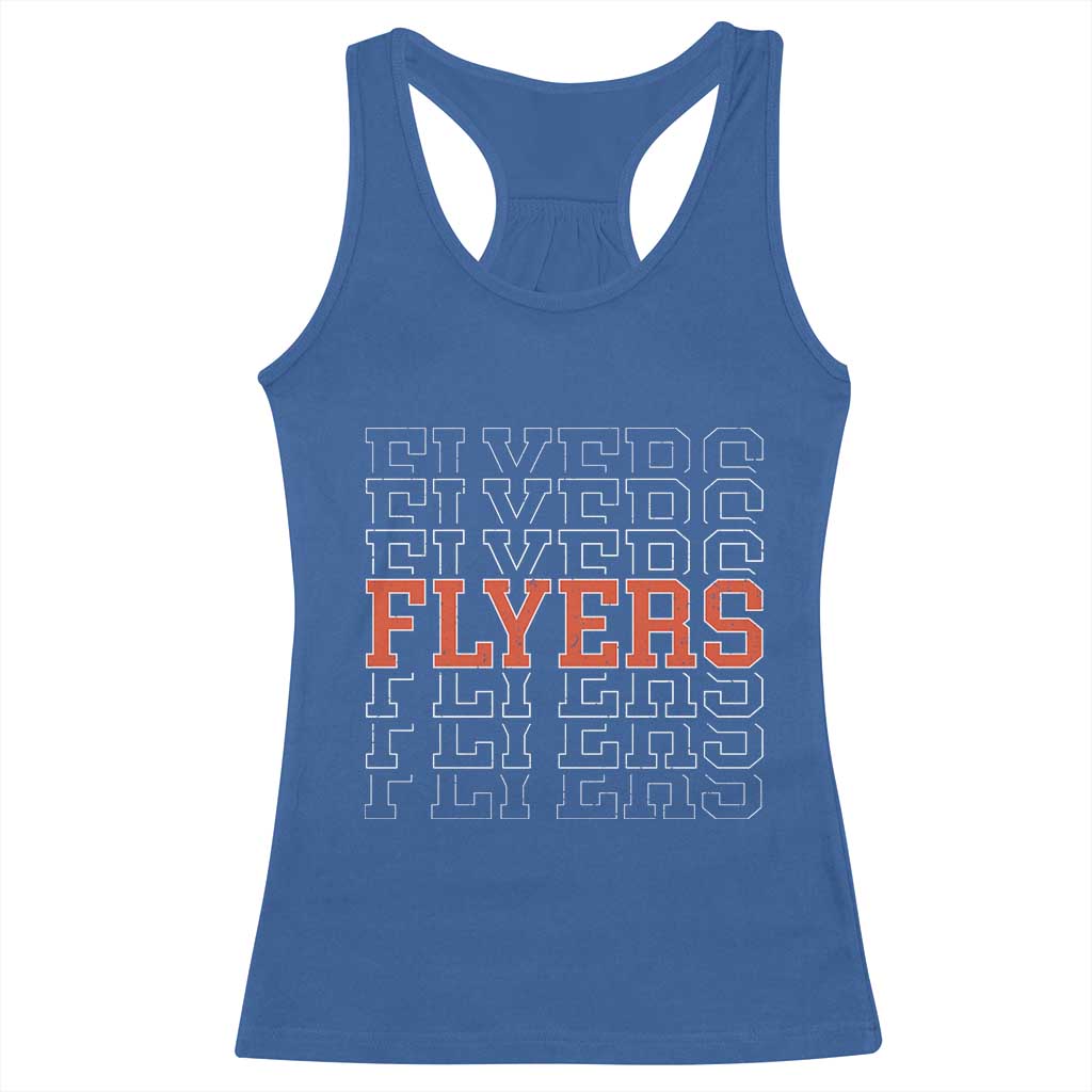 Retro Flyers Name Script Style Racerback Tank Top Vintage Distressed Graphic Sports Fan Pride TS02 Royal Blue Print Your Wear