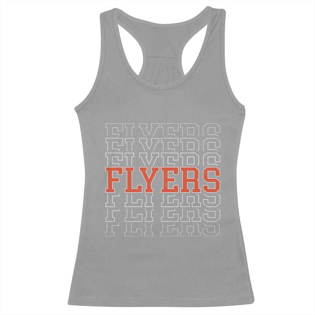 Retro Flyers Name Script Style Racerback Tank Top Vintage Distressed Graphic Sports Fan Pride TS02 Sport Gray Print Your Wear