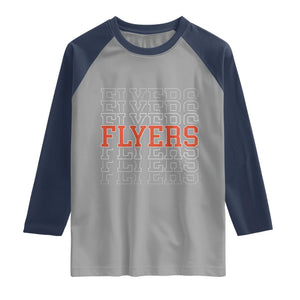 Retro Flyers Name Script Style Raglan Shirt Vintage Distressed Graphic Sports Fan Pride TS02 Sport Gray Navy Print Your Wear