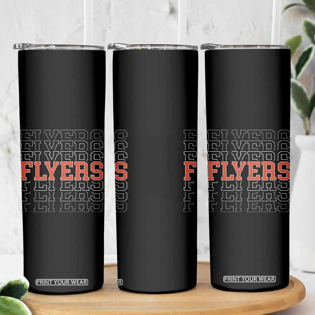 Retro Flyers Name Script Style Skinny Tumbler Vintage Distressed Graphic Sports Fan Pride TS02 Print Your Wear