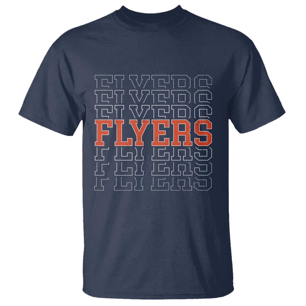 Retro Flyers Name Script Style T Shirt Vintage Distressed Graphic Sports Fan Pride TS02 Navy Print Your Wear