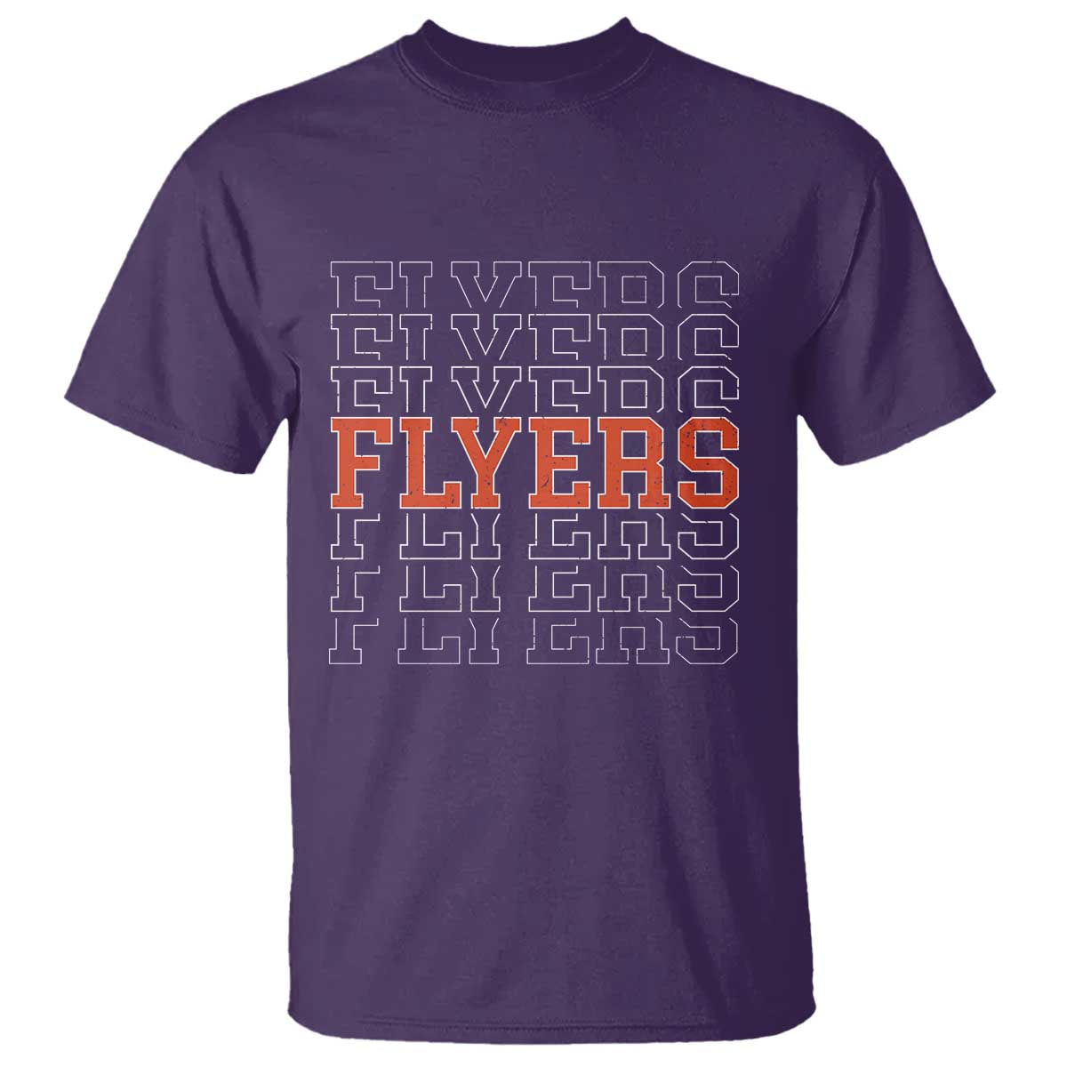 Retro Flyers Name Script Style T Shirt Vintage Distressed Graphic Sports Fan Pride TS02 Purple Print Your Wear