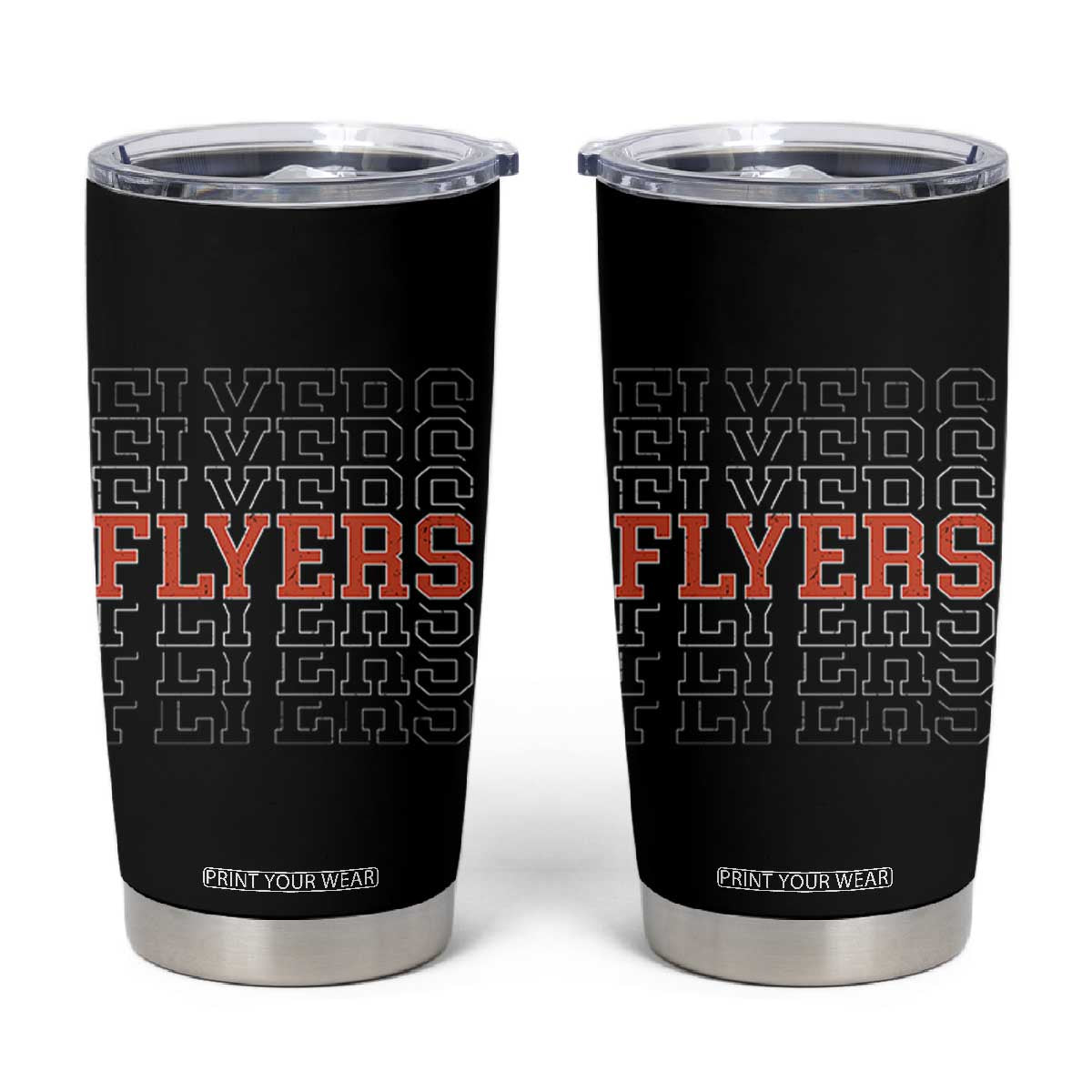 Retro Flyers Name Script Style Tumbler Cup Vintage Distressed Graphic Sports Fan Pride TS02 Black Print Your Wear