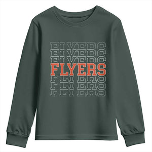 Retro Flyers Name Script Style Youth Sweatshirt Vintage Distressed Graphic Sports Fan Pride TS02 Dark Forest Green Print Your Wear