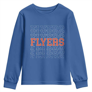 Retro Flyers Name Script Style Youth Sweatshirt Vintage Distressed Graphic Sports Fan Pride TS02 Royal Blue Print Your Wear