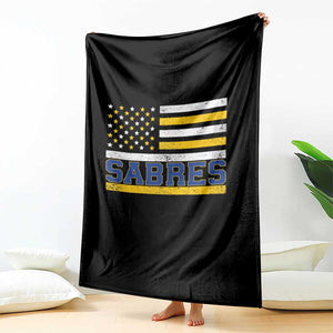 Retro Patriotic Sabres Name Pride American Flag Throw Blanket Distressed Sports Fan Graphic TS02 Print Your Wear