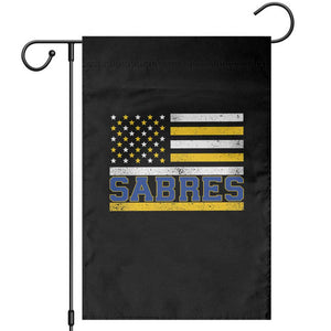 Retro Patriotic Sabres Name Pride American Flag Garden Flag Distressed Sports Fan Graphic TS02 Black Print Your Wear