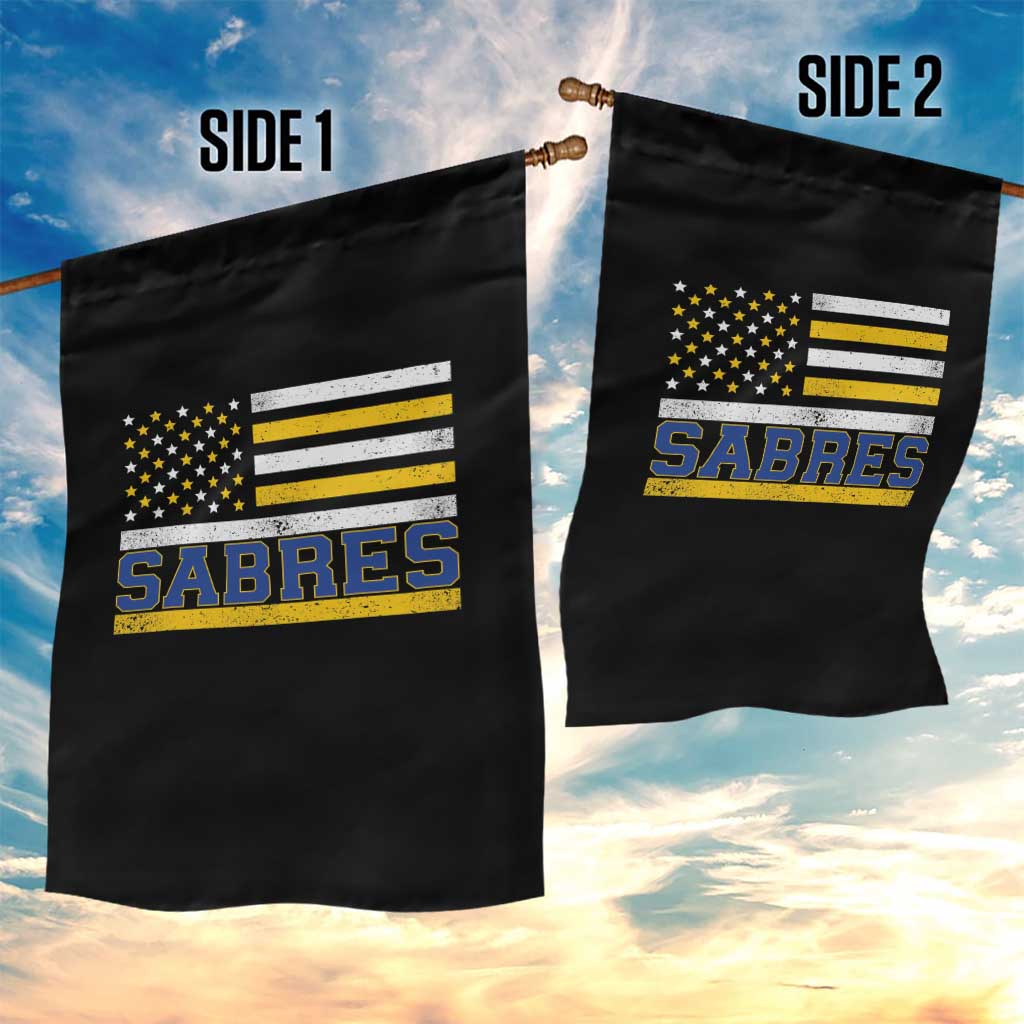 Retro Patriotic Sabres Name Pride American Flag Garden Flag Distressed Sports Fan Graphic TS02 Print Your Wear