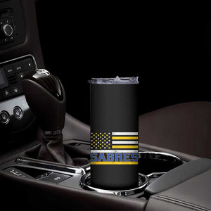 Retro Patriotic Sabres Name Pride American Flag Skinny Tumbler Distressed Sports Fan Graphic TS02 Print Your Wear